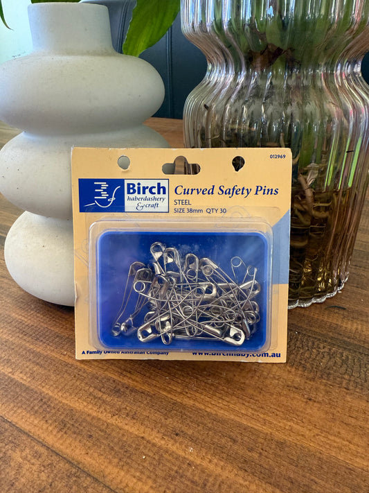 SAFTY PINS – CURVED 38MM QTY 30